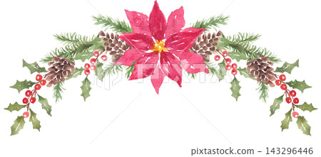 Watercolor Christmas frame material Watercolor Christmas frame material 143296446