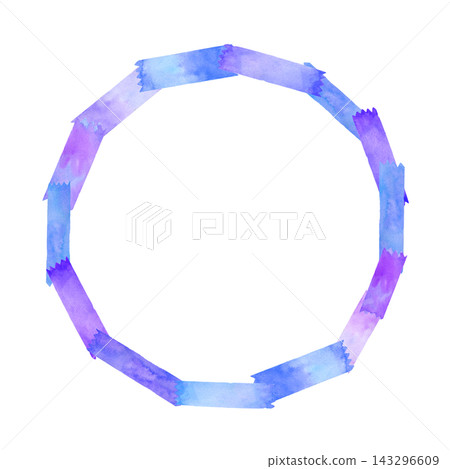 Watercolor painting of masking tape circular frame Watercolor painting of masking tape circular frame 143296609
