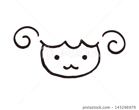 Cute, hand-drawn style sheep face illustrations that can be used for New Year's cards and design materials. Cute, hand-drawn style sheep face illustrations that can be used for New Year's cards and design materials. 143296979