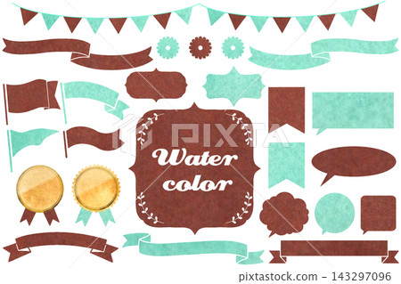 Watercolor texture frame set Watercolor texture frame set 143297096