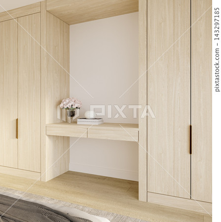 wooden wall in modern style 143297185