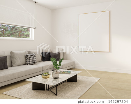 white empty frame in a modern living room white empty frame in a modern living room 143297204