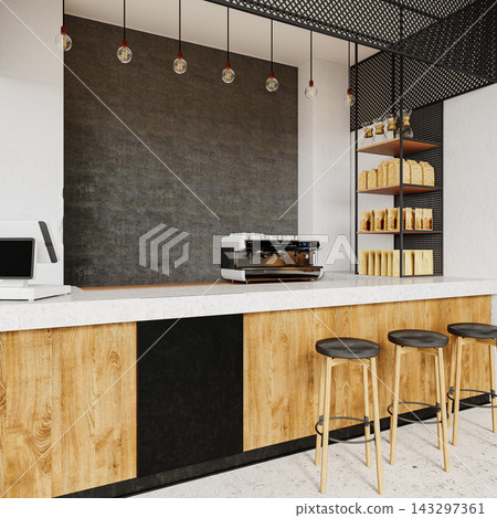 modern kitchen interior with white walls and wood floor modern kitchen interior with white walls and wood floor 143297361