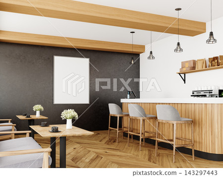 modern kitchen with empty frame 143297443