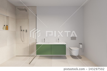 modern bathroom with toilet and toilet in the house modern bathroom with toilet and toilet in the house 143297502