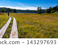 In early autumn in Oze, I gaze upon the autumn foliage and Oze Marsh, reluctantly leaving. 143297693