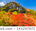 This photo captures the vibrant autumn foliage and towering, strangely shaped rock formations of the Yabakei Gorge, as seen from the Ichimoku Hakkei Observatory in autumn. This photo captures the vibrant autumn foliage and towering, strangely shaped rock formations of the Yabakei Gorge, as seen from the Ichimoku Hakkei Observatory in autumn. 143297872