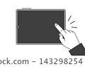 Simple illustration of a hand swiping across a tablet screen (Part 2) 143298254