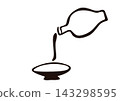 Sake bottle and cup, pour 143298595