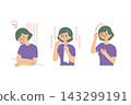 Illustration of a woman suffering from menopausal symptoms 143299191