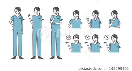 Nurse [Illustration set of female nurses by occupation] 143299591
