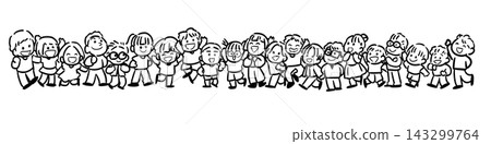 許多孩子的線條畫 許多孩子的線條畫 143299764