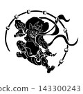 雷神(風神和雷神,日式風格,鼓,閃電,神,剪紙,日式圖案,單色素材)黑白剪影插圖 雷神(風神和雷神,日式風格,鼓,閃電,神,剪紙,日式圖案,單色素材)黑白剪影插圖 143300243