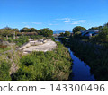 A park square and pathway surrounded by trees 143300496