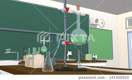 This is a still image of a school science lab (with experimental equipment already set up on the desks) as a background for animation/videos, with the perspective guide removed. This is a still image of a school science lab (with experimental equipment already set up on the desks) as a background for animation/videos, with the perspective guide removed. 143300920