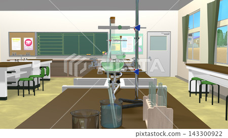 This is a still image of a school science lab (with experimental equipment already set up on the desks) as a background for animation/videos, with the perspective guide removed. This is a still image of a school science lab (with experimental equipment already set up on the desks) as a background for animation/videos, with the perspective guide removed. 143300922