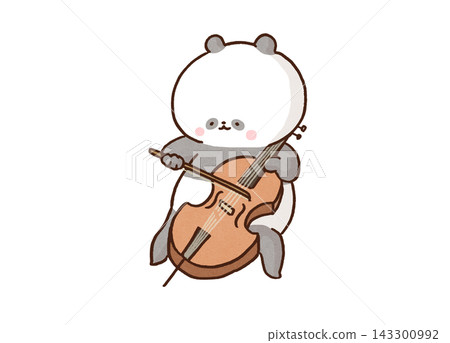 A panda playing the cello (as part of an orchestra) A panda playing the cello (as part of an orchestra) 143300992