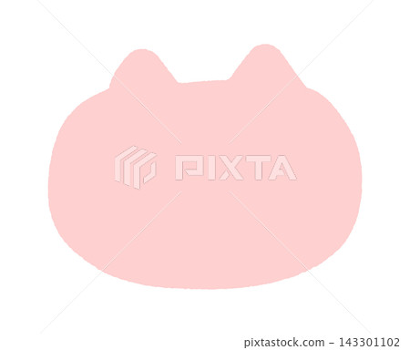 Hand-drawn pink cat face silhouette icon - Pop and cute cat-shaped decorative part illustration material 143301102