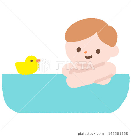 An illustration depicting a boy's daily life while taking a bath. An illustration depicting a boy's daily life while taking a bath. 143301368