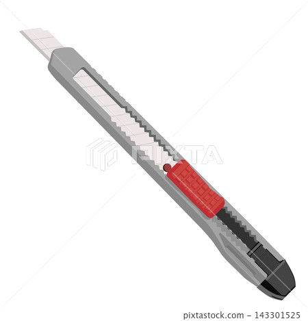 Snap off utility knife 10mm vector illustration icon Snap off utility knife 10mm vector illustration icon 143301525
