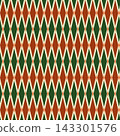 Retro Christmas argyle pattern with green and red diamonds 143301576