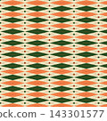 Retro Christmas argyle pattern with green, orange, and cream diamonds 143301577