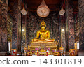 Bangkok, Thailand - January 17, 2026 : The Golden Buddha image Phra Sri Sakyamuni in the main chapel of Wat Suthat Thepwararam.. 143301819
