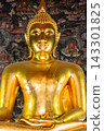 The Golden Buddha image Phra Sri Sakyamuni in the main chapel of Wat Suthat Thepwararam. Located in Bangkok, Thailand. 143301825