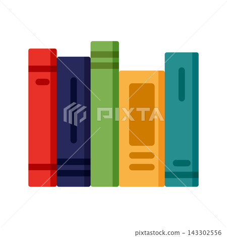 彩色書架圖示 圖書館書籍 彩色書架圖示 圖書館書籍 143302556