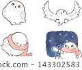 Watercolor painting of a snowy owl Watercolor painting of a snowy owl 143302583