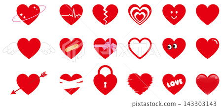 A set of illustrations of various types of hearts A set of illustrations of various types of hearts 143303143