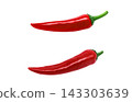 Realistic illustration of a red chili pepper. 143303639