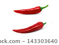 Realistic illustration of a red chili pepper. 143303640