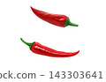 Realistic illustration of a red chili pepper. 143303641
