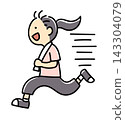 A woman jogging briskly - Full color 143304079