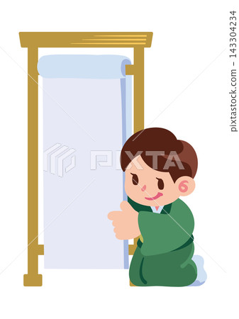 A rakugo storyteller turning the pages A rakugo storyteller turning the pages 143304234