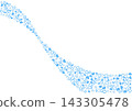 Heart pattern background Blue 3 colors border and solid color heart 143305478