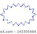 Stained glass style speech bubble, triangular pattern, elongated jagged shape 143305484