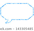 Stained glass style speech bubble, triangular pattern, elongated octagon 143305485