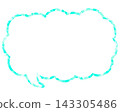 Stained glass style speech bubble, triangular pattern, elongated cloud shape 143305486