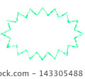 Stained glass style speech bubble, triangular pattern, elongated jagged shape 143305488