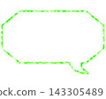 Stained glass style speech bubble, triangular pattern, elongated octagon 143305489