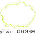 Stained glass style speech bubble, triangular pattern, rounded cloud shape 143305490