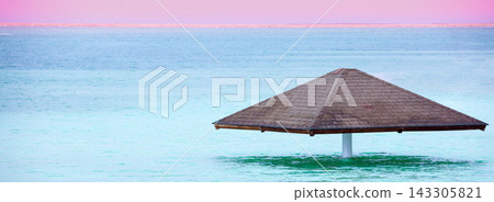 A parasol on the water at the Leonardo Club's private beach. The beautiful Dead Sea A parasol on the water at the Leonardo Club's private beach. The beautiful Dead Sea 143305821
