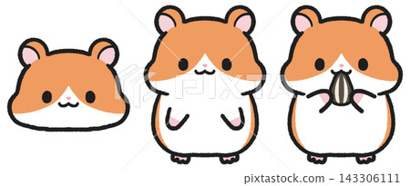 Cute hamster illustration set 143306111