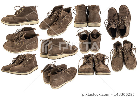 Suede shoes isolated on white background Suede shoes isolated on white background 143306285
