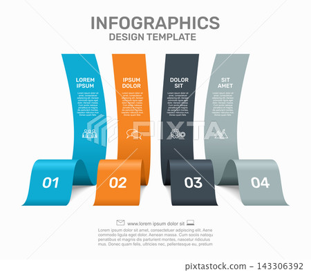 Four business infographic labeled banners with text placeholders and icons. Vector illustration. Four business infographic labeled banners with text placeholders and icons. Vector illustration. 143306392