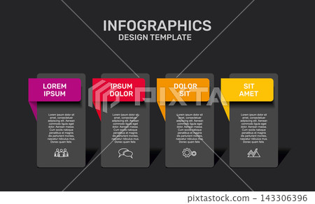 Modern business infographic design template with colorful numbered steps, and icons. Vector illustration. Modern business infographic design template with colorful numbered steps, and icons. Vector illustration. 143306396