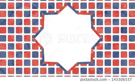 Square pattern background and frame, watercolor style, 16:9 aspect ratio. Square pattern background and frame, watercolor style, 16:9 aspect ratio. 143306537