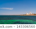 Ardrossan coastline and grain storage facility, Yorke Peninsula, South Australia 143306560